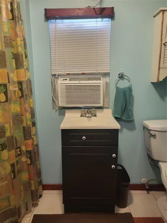 a bathroom with a sink and a toilet