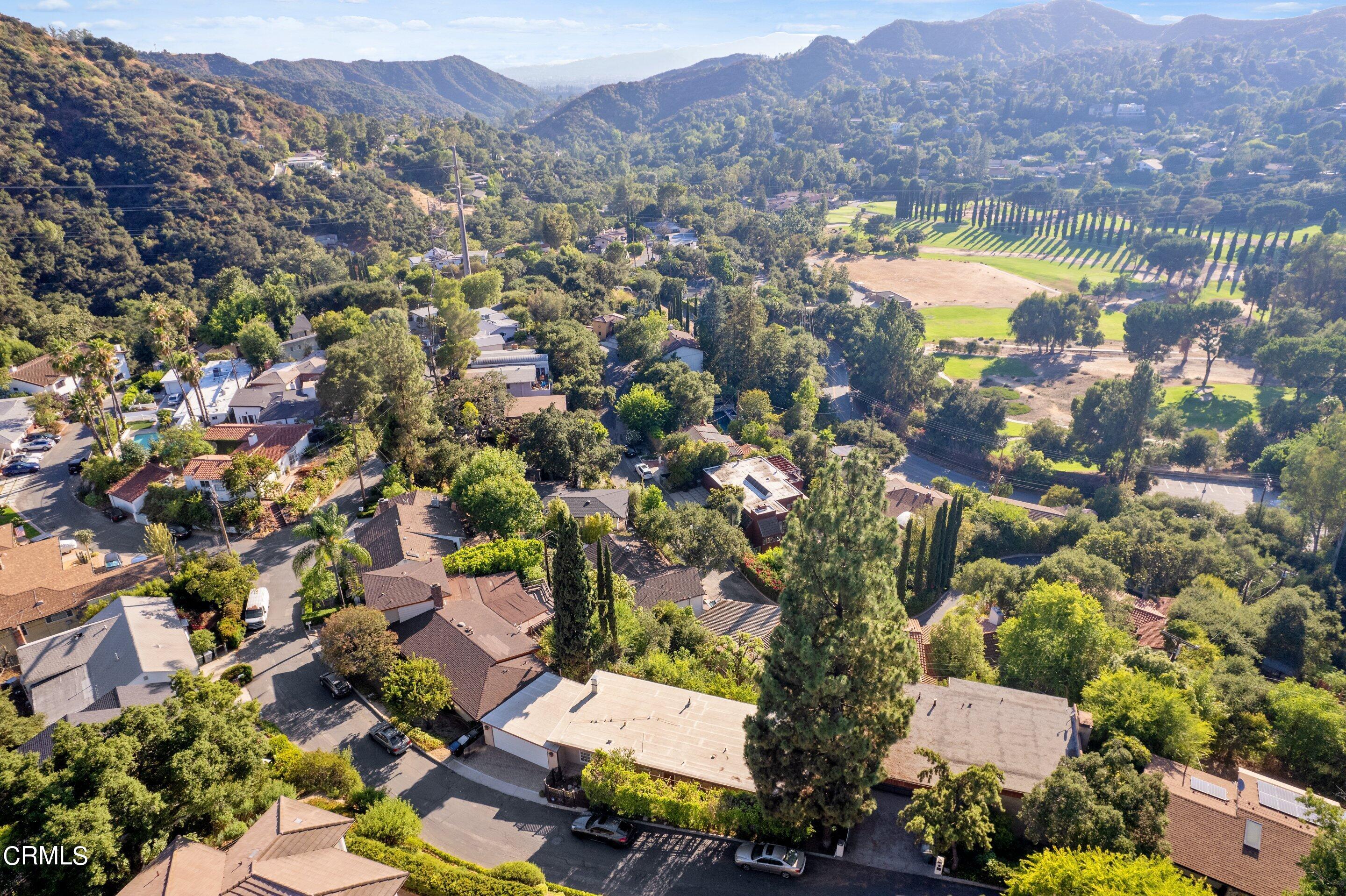 3170 Buckingham Road Glendale, CA 91206 - Photo 44 of 47 an aerial view of residential houses with outdoor space and trees
