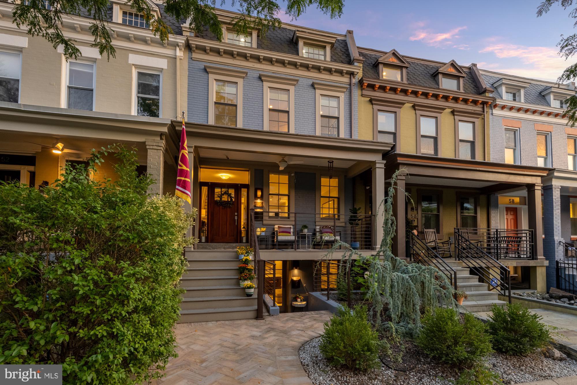 54 W Street Northwest Washington, DC 20001 - Photo 3 of 68 Charming row homes at twilight glow.