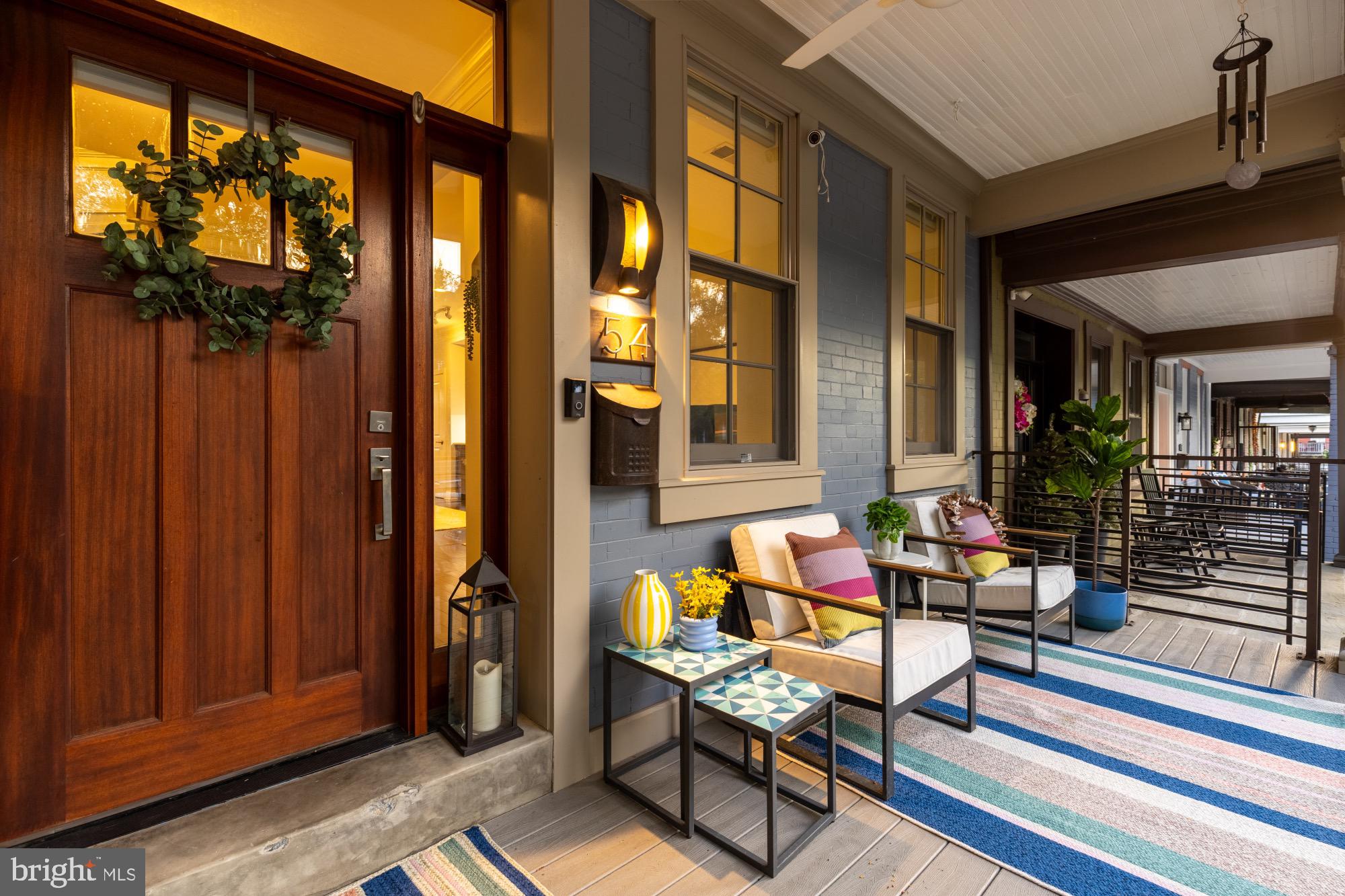 54 W Street Northwest Washington, DC 20001 - Photo 4 of 68 Charming entryway with inviting porch decor.