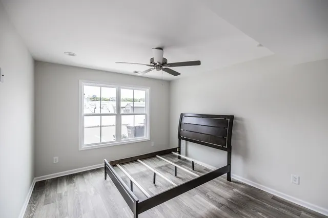 a living room with window