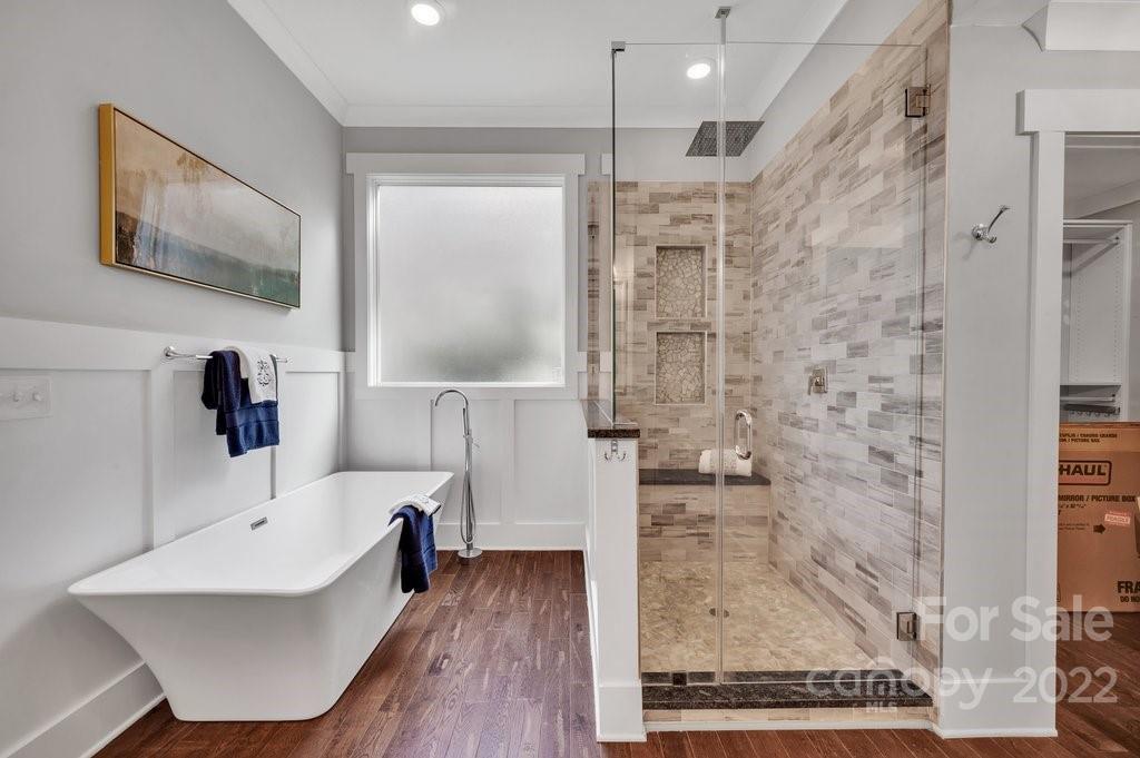 530 McAlway Road Charlotte, NC 28211 - Photo 18 of 36 a bathroom with a sink a mirror and a shower