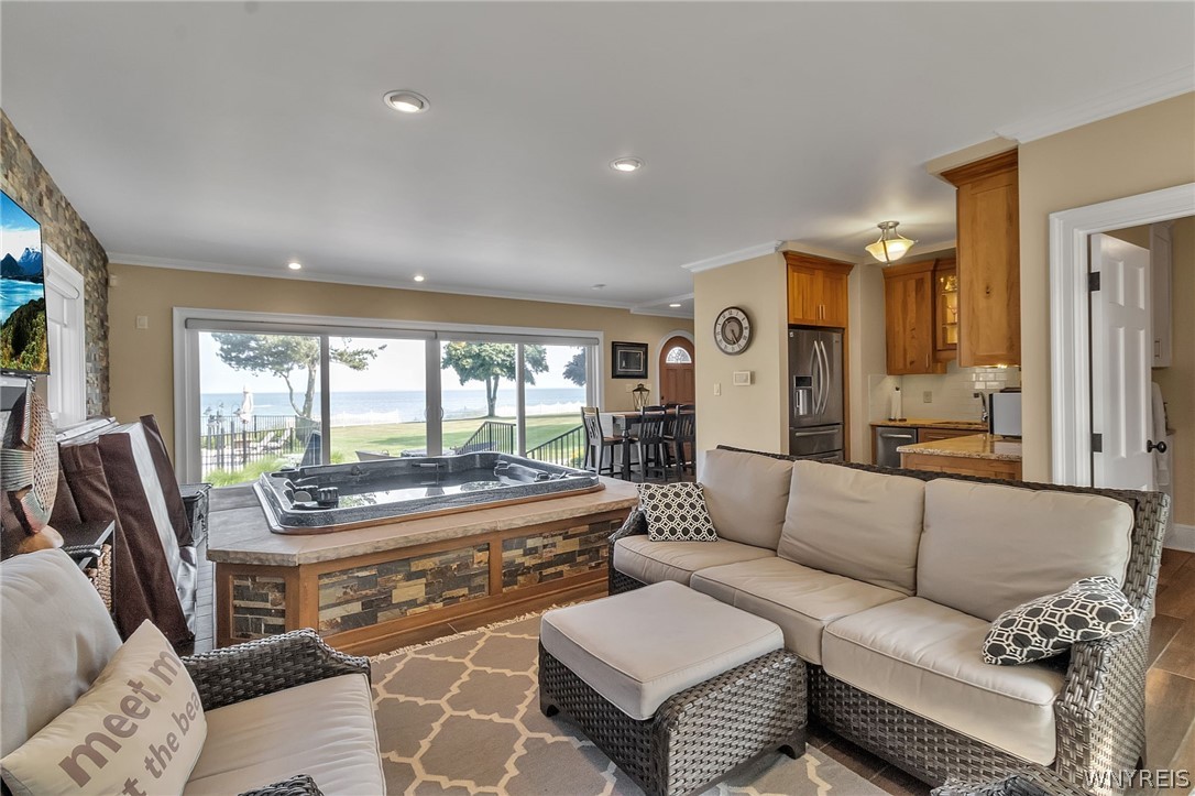 7110 Lake Shore Road Evans, NY 14047 - Photo 25 of 46 Spa/entertainment room added to home off of pool a