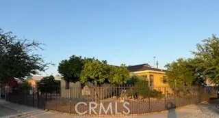 a street view with large trees