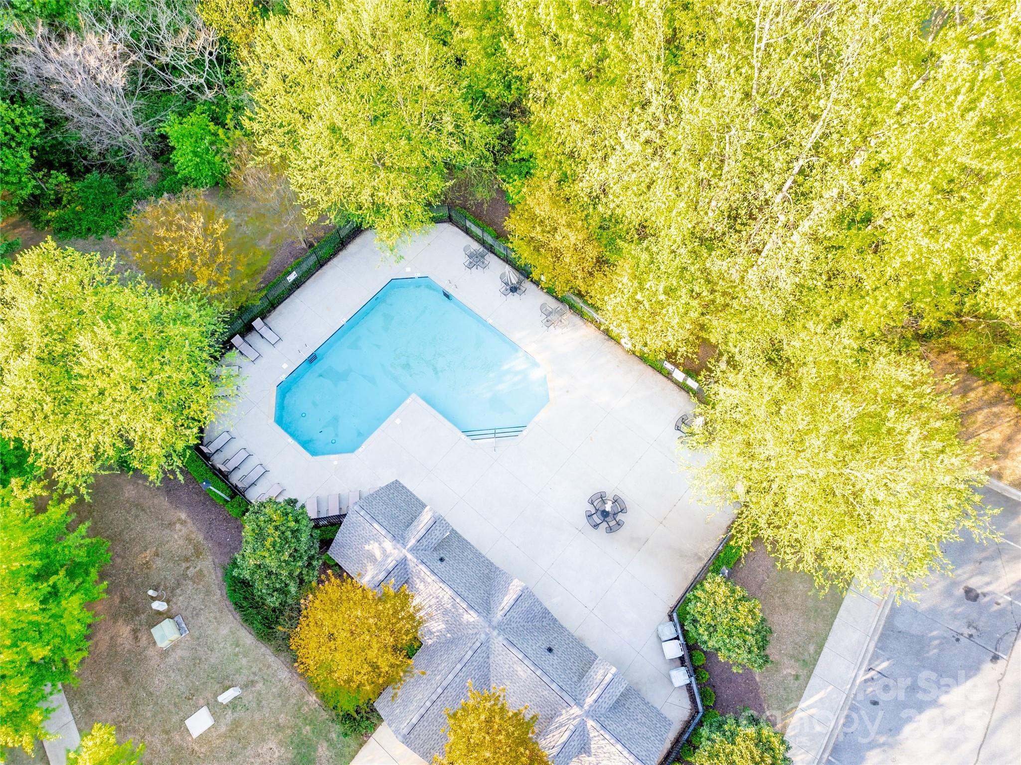 162 Limerick Road, Unit C Mooresville, NC 28115 - Photo 45 of 45 an aerial view of a house with swimming pool and large trees