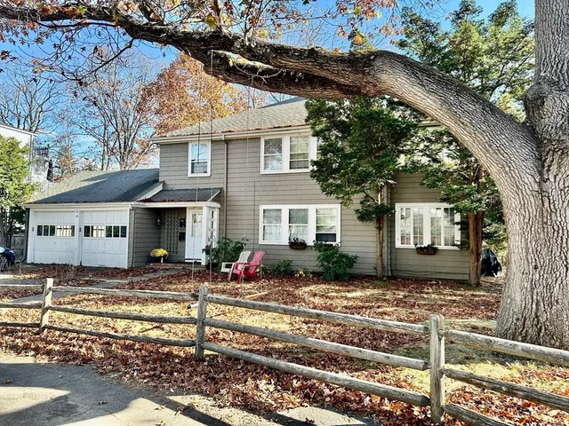 a front view of a house with entertaining space