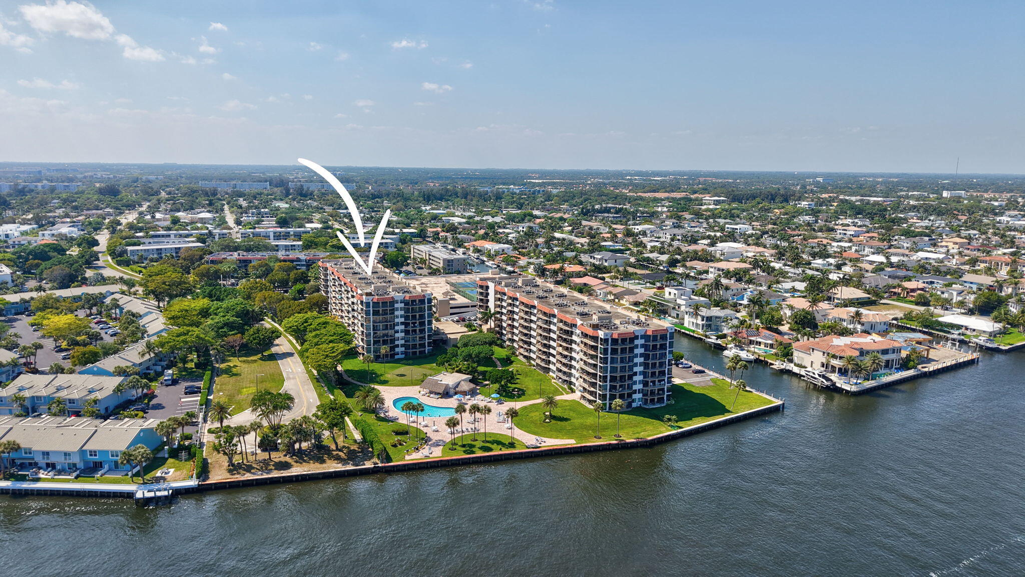 859 Jeffery Street, Unit 7030 Boca Raton, FL 33487 - Photo 48 of 53 an aerial view of a house with a ocean view