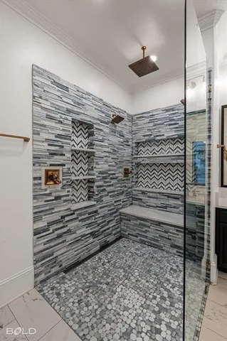 a bathroom with a shower