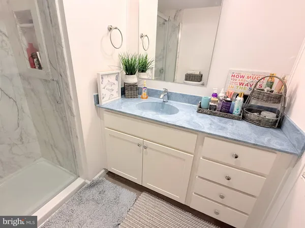a bathroom with a shower