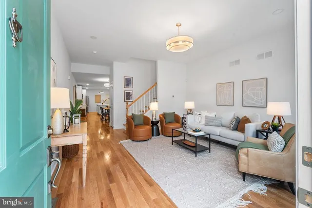 a living room with furniture