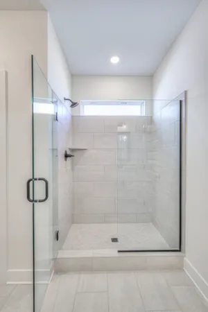 a bathroom with a shower
