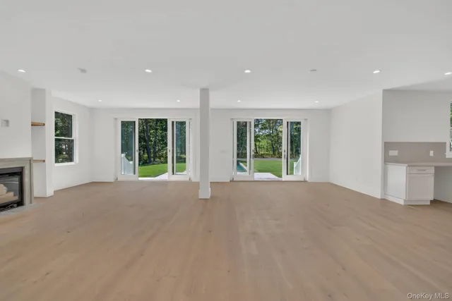 a view of a livingroom with a fireplace