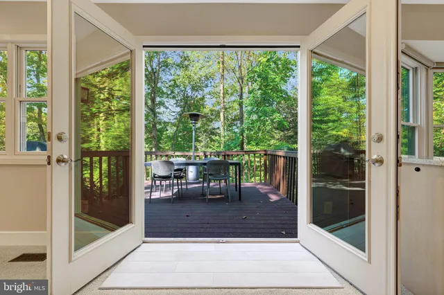 a backyard of a house with lots of green space