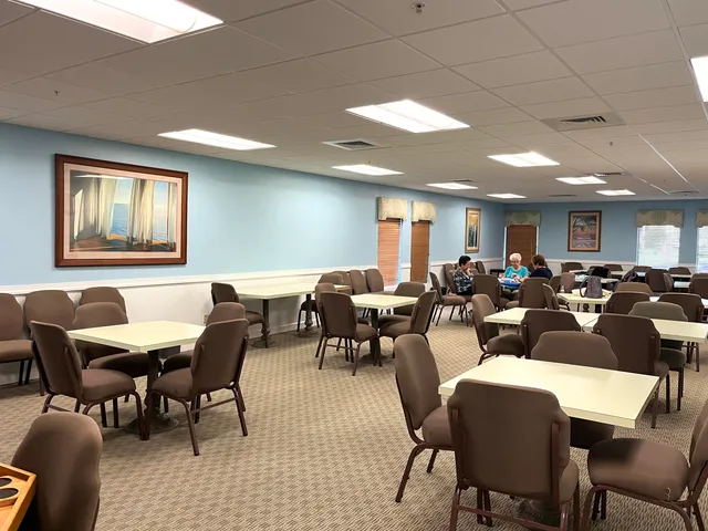 a living room with lots of furniture and a potted plant