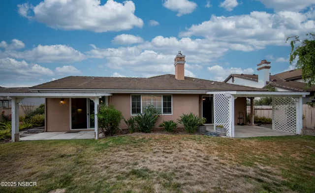 a view of a garden from a patio