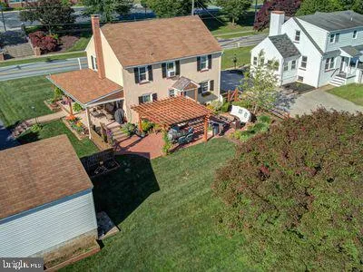 an aerial view of a house