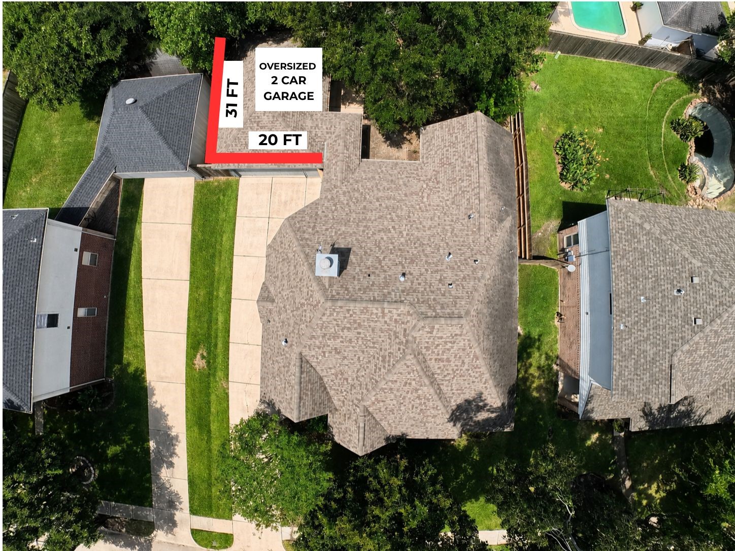 30111 Granum Drive Spring, TX 77386 - Photo 3 of 45 an aerial view of a brick house with a yard and plants