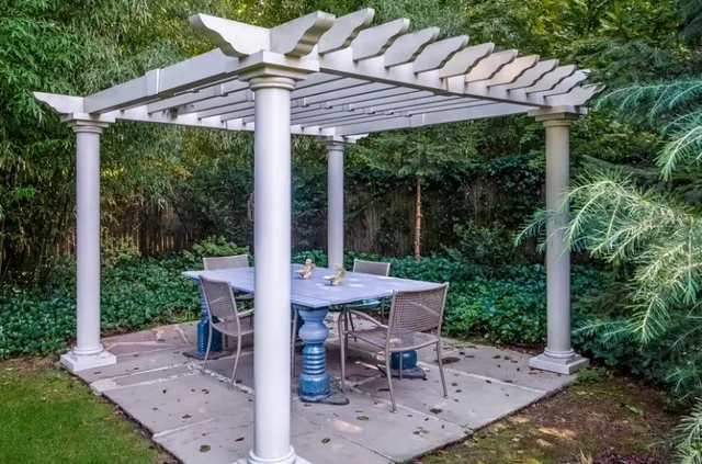 a view of a tree in a garden