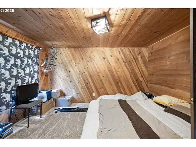 a view of an ocean and a mountain