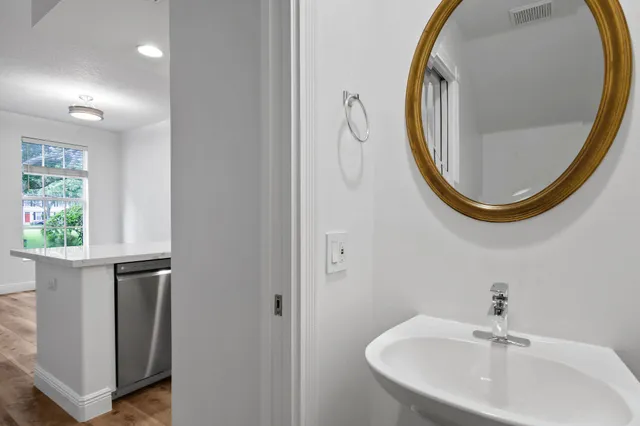 a view of wooden staircase