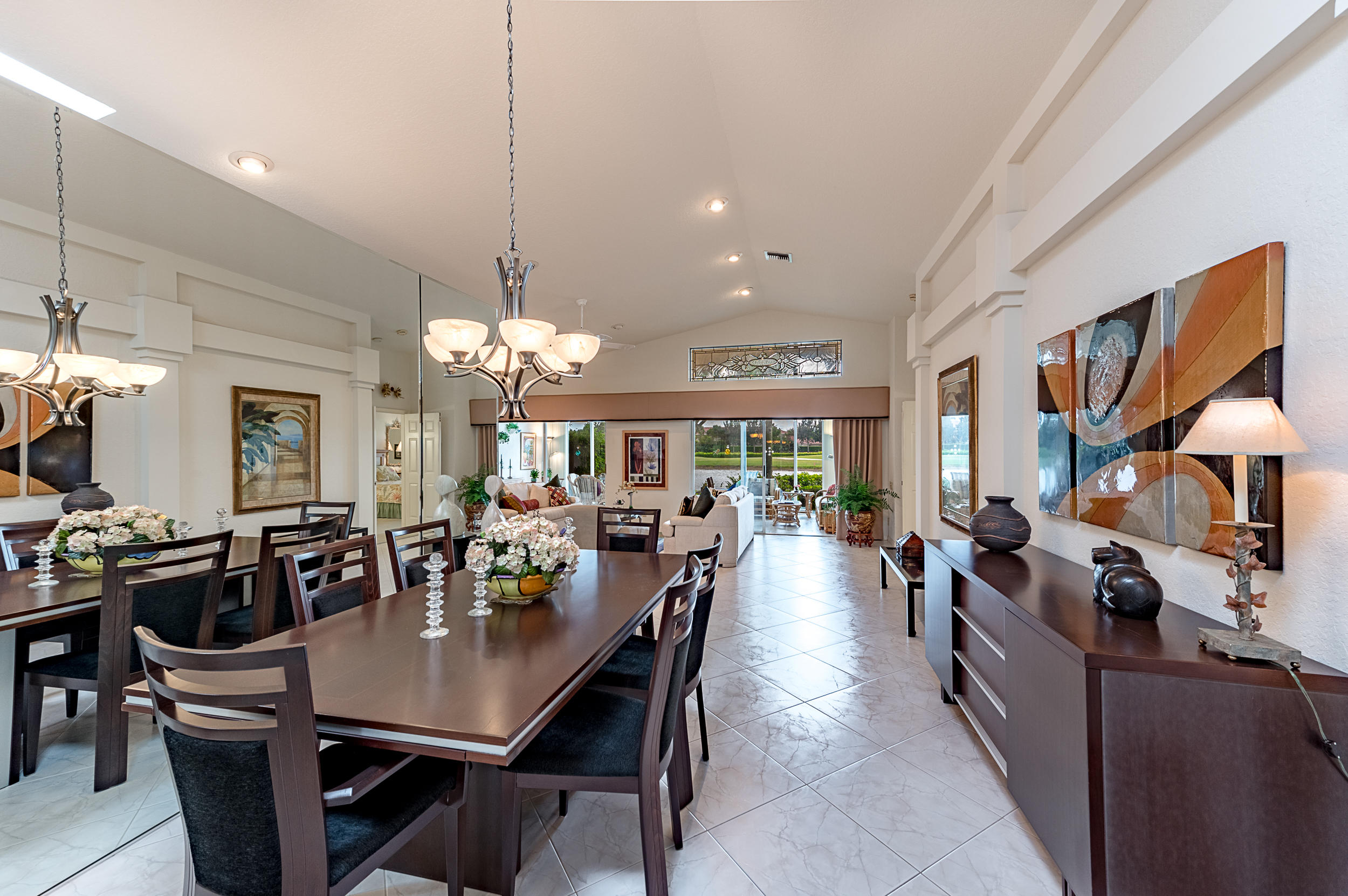 View of dining room & great room
