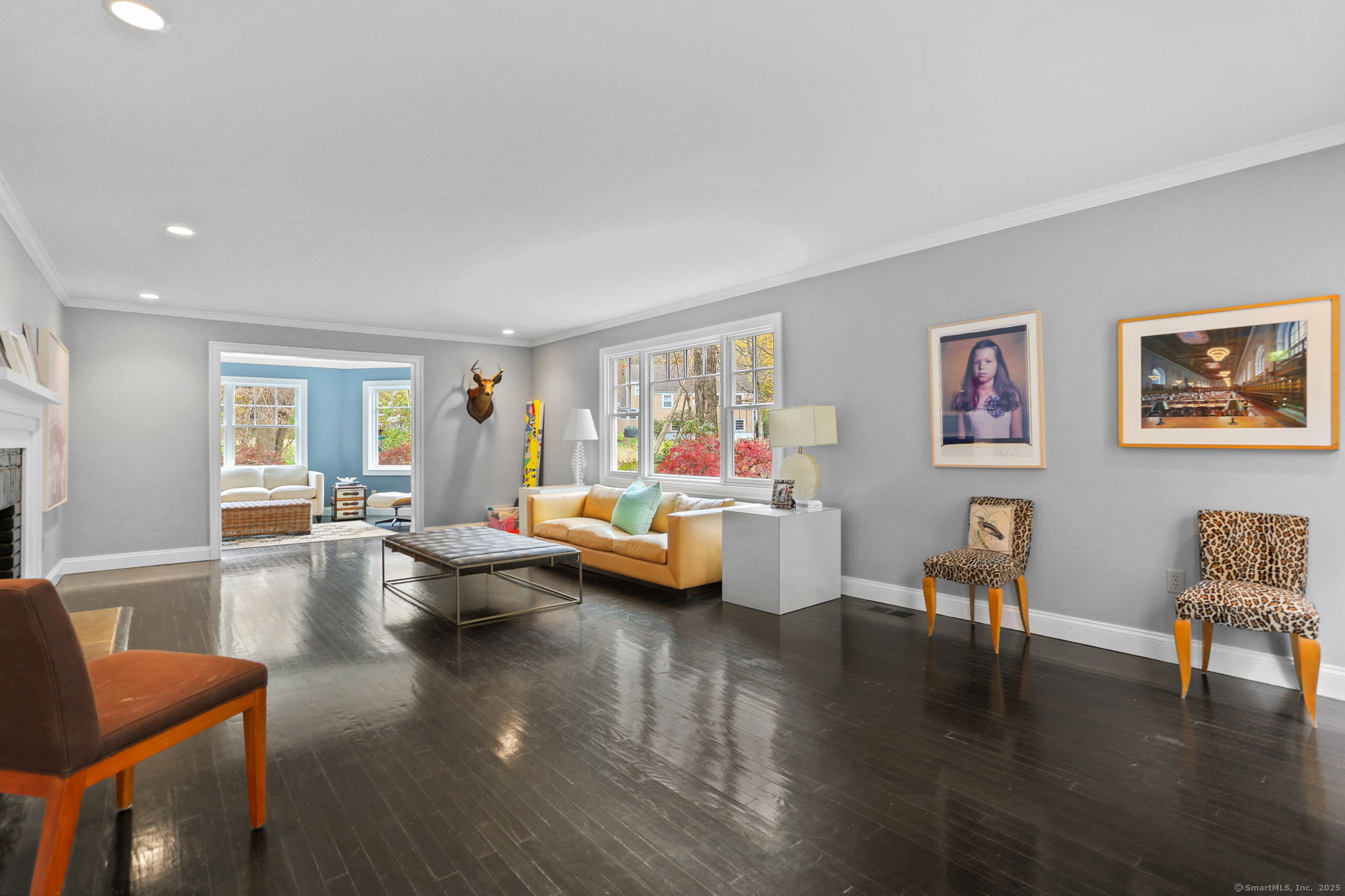 31 White Birch Road Weston, CT 06883 - Photo 14 of 37 a living room with furniture and a wooden floor