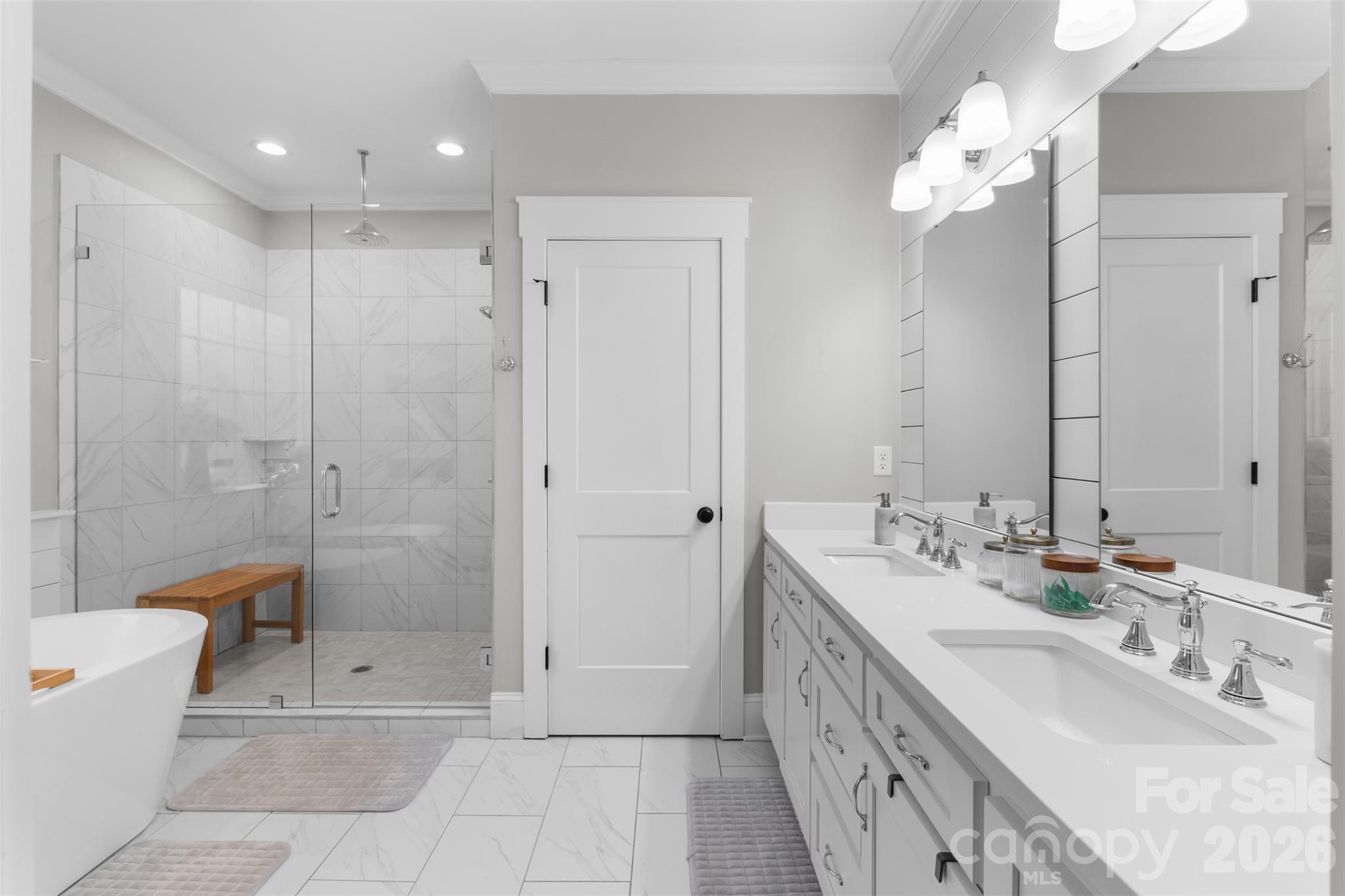 276 Belle Ridge Road Elgin, SC 29045 - Photo 19 of 45 a bathroom with a double vanity sink mirror and shower