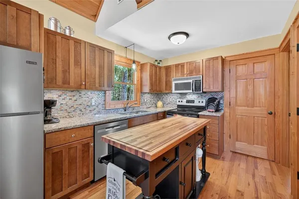 a large building with a yard in front of it