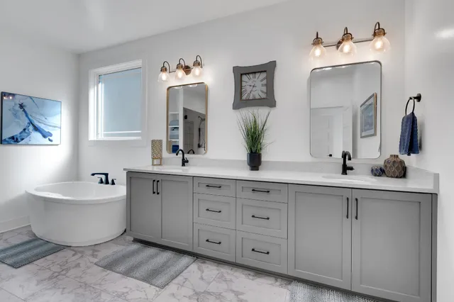 a bathroom with a shower and a toilet