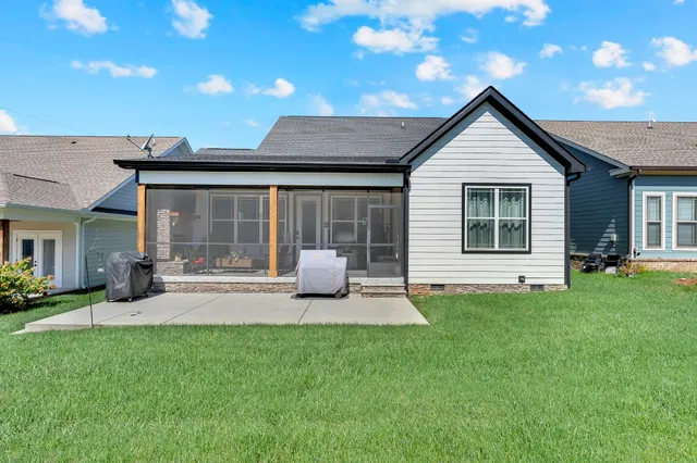 a view of a garden with potted plants
