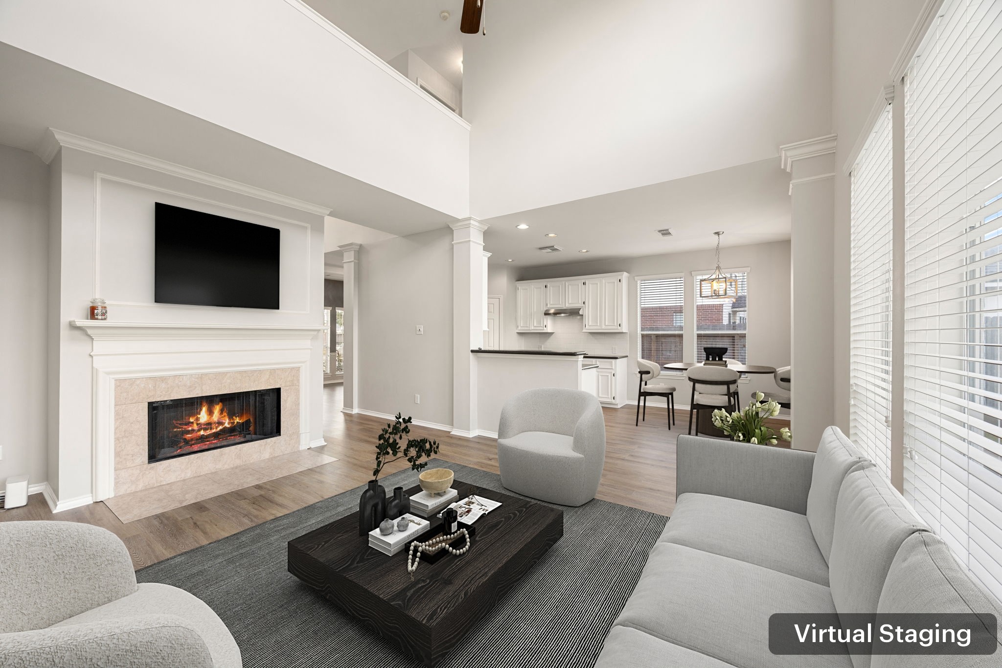 3707 Pecan Court Manvel, TX 77578 - Photo 5 of 35 a living room with furniture a fireplace and a flat screen tv