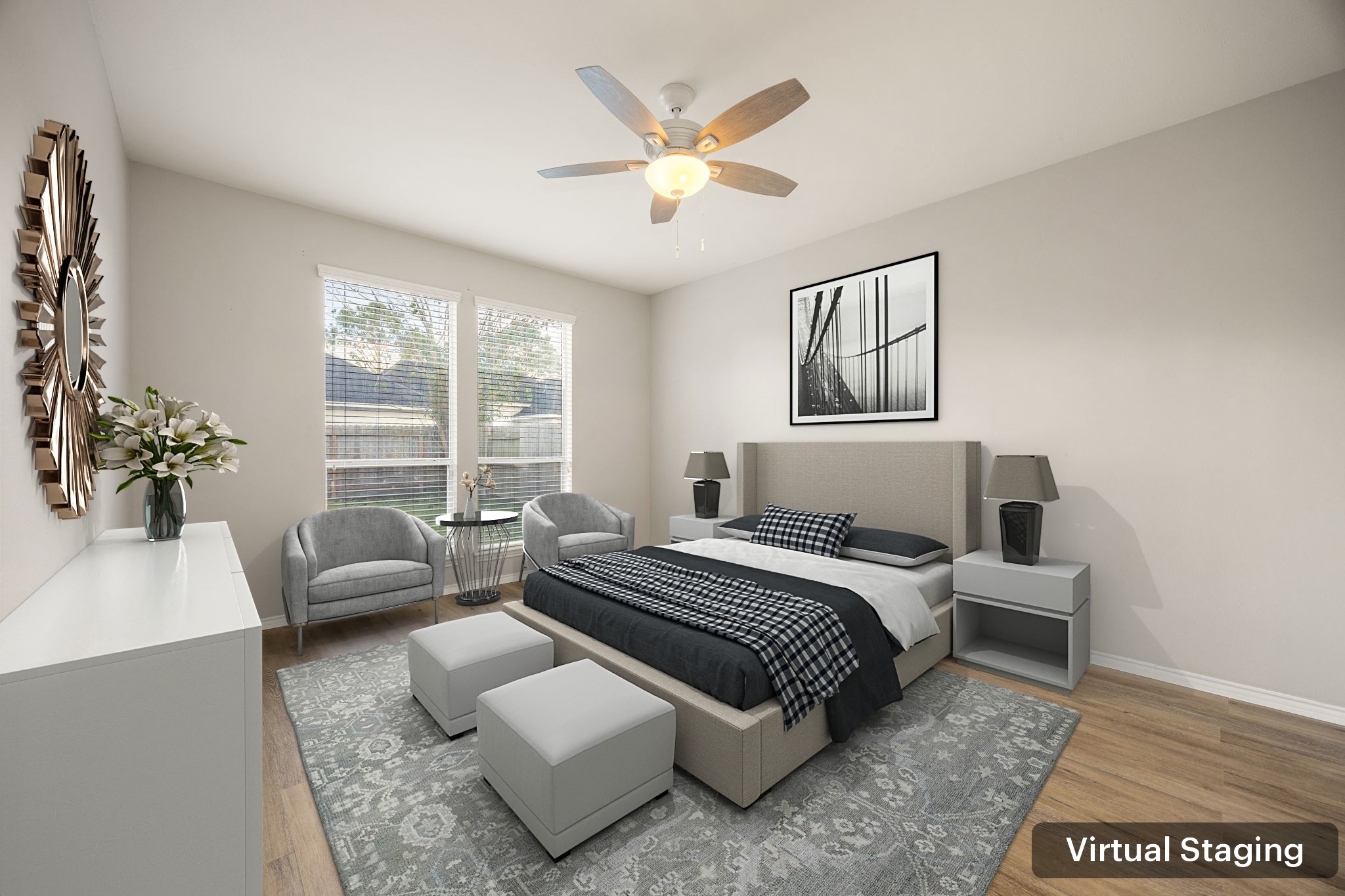 3707 Pecan Court Manvel, TX 77578 - Photo 10 of 35 a bedroom with a large bed and a couch