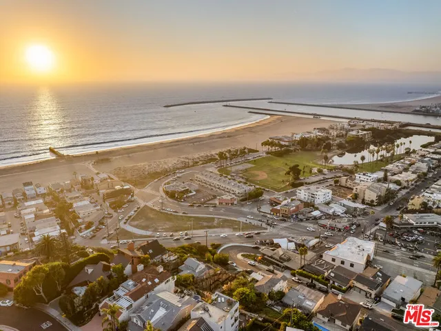 a view of a city and ocean view