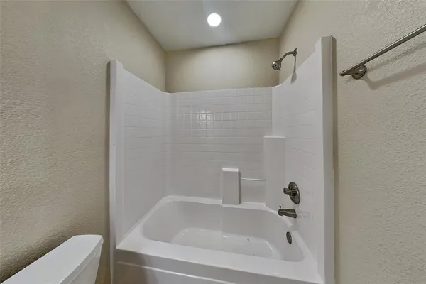 a bathroom with a tub