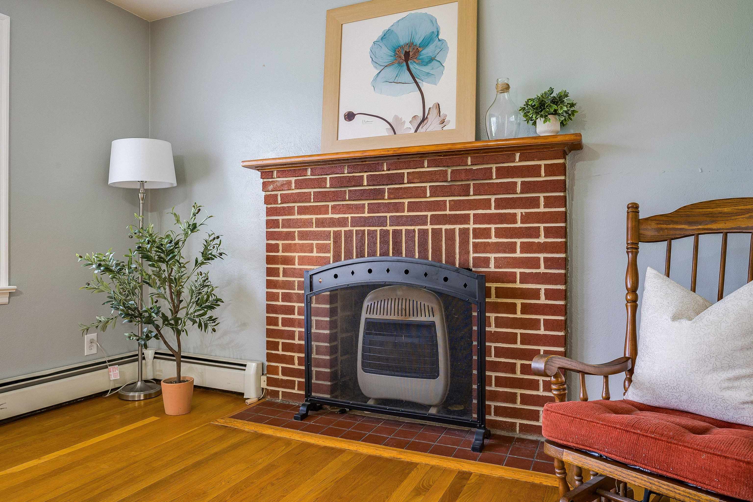 78 Stuart Avenue Stuarts Draft, VA 24477 - Photo 10 of 41 a living room with a fireplace furniture and a potted plant