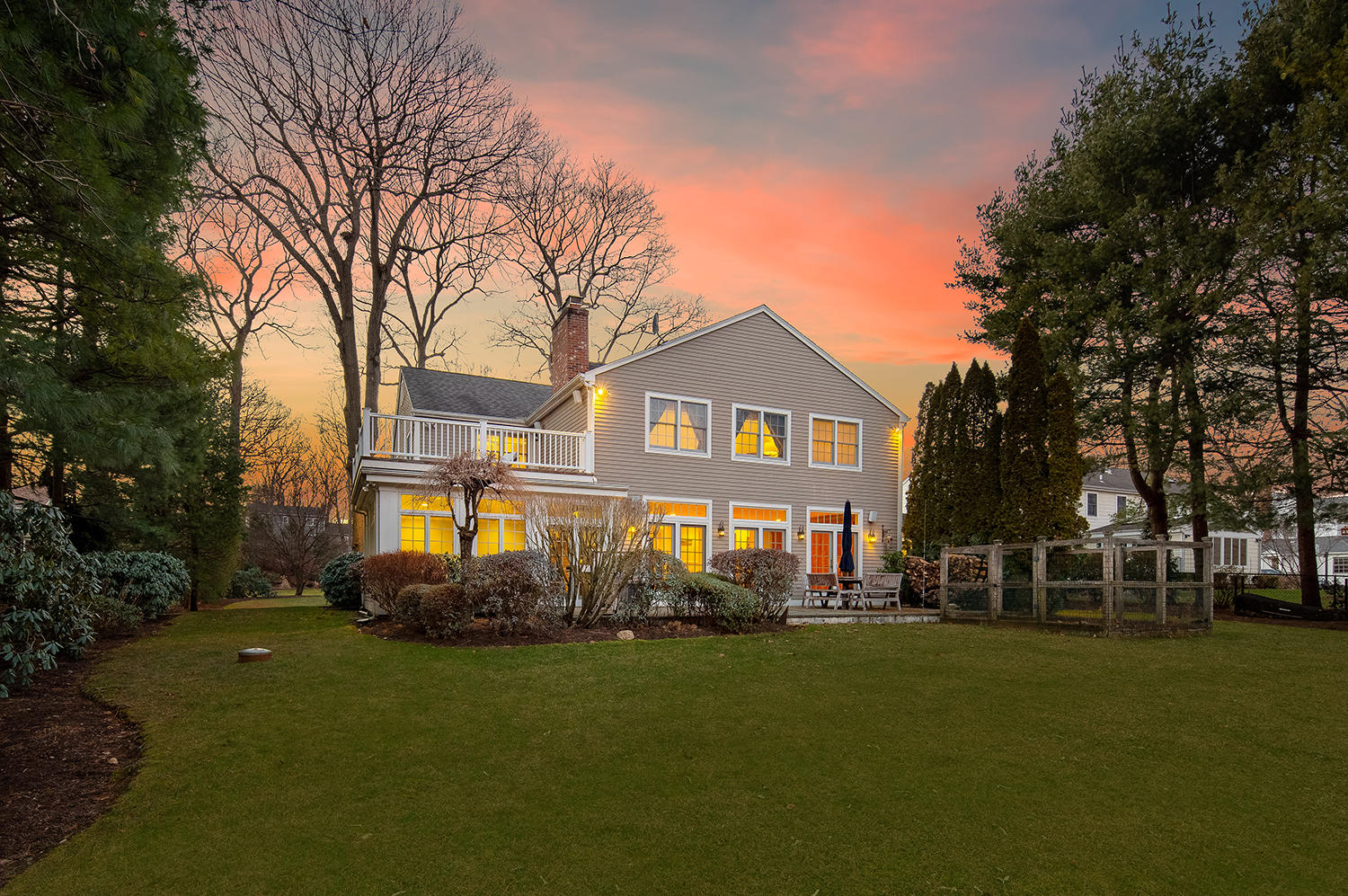 14 Chasmars Pond Road Darien, CT 06820 - Photo 33 of 34 a front view of a house with garden