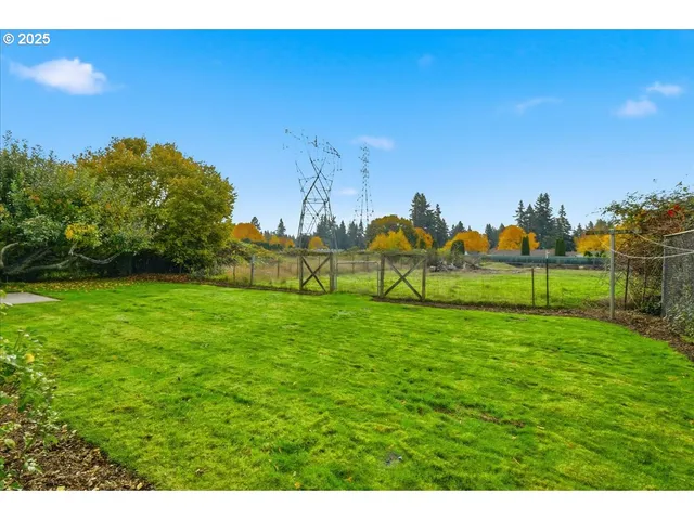 a view of field with grass and trees