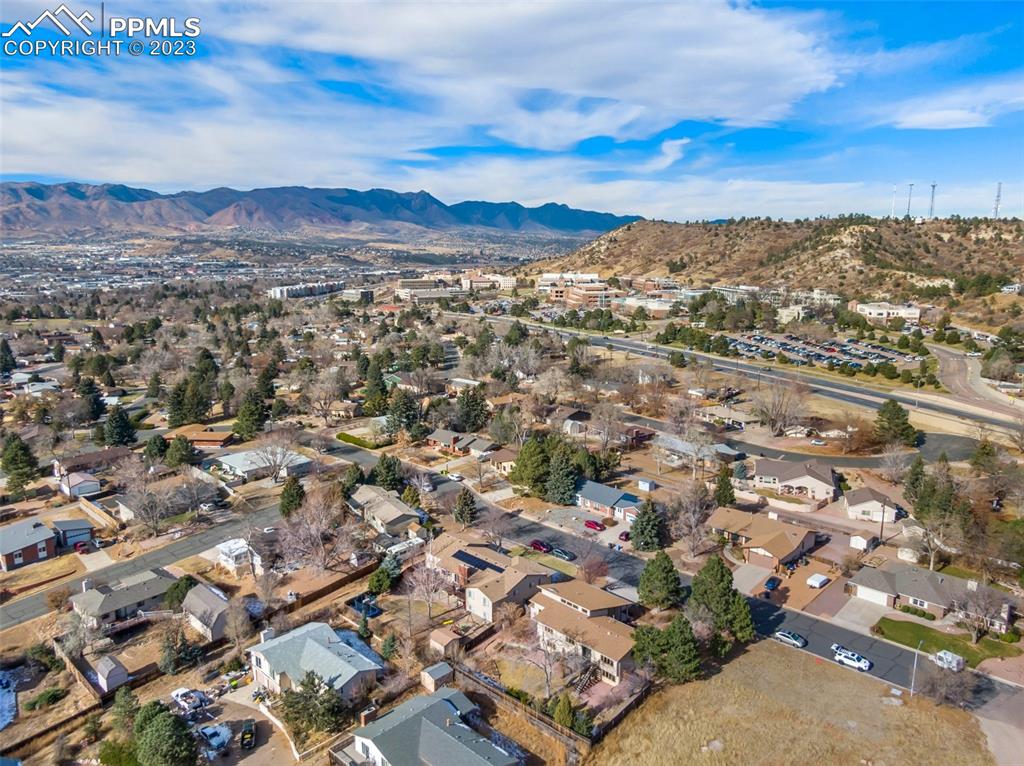 1711 Columbine Road Colorado Springs, CO 80907 - Photo 41 of 50 an aerial view of residential houses with outdoor space