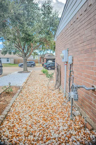 a view of a pathway of a building