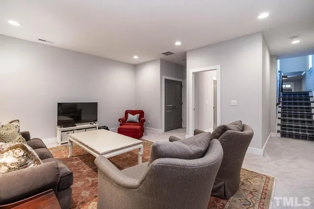 a living room with furniture