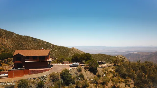 a view of city and mountain