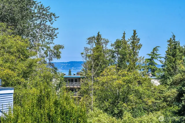 a view of a building with a garden