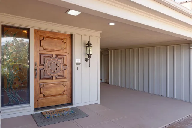 a view of an entryway with a door