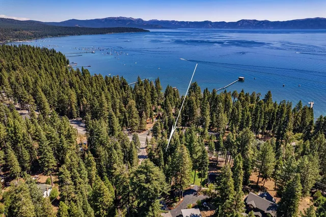 a view of a large body of water and mountain view