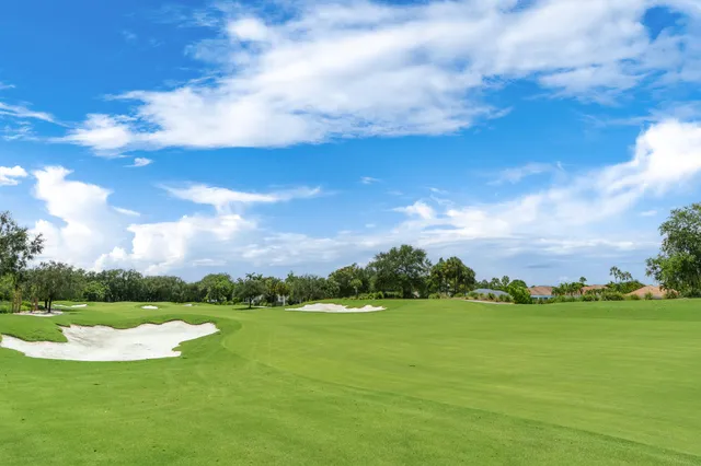 a view of a big yard with lots of green space