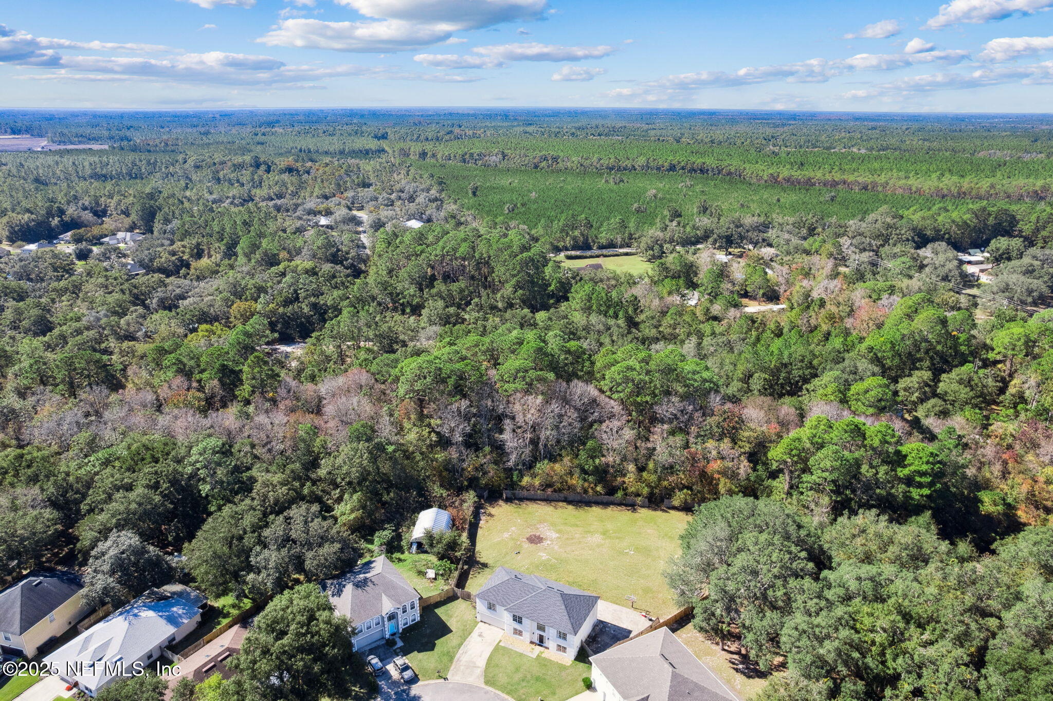 87002 Kip Lane Yulee, FL 32097 - Photo 46 of 54 an aerial view of residential houses with outdoor space and trees
