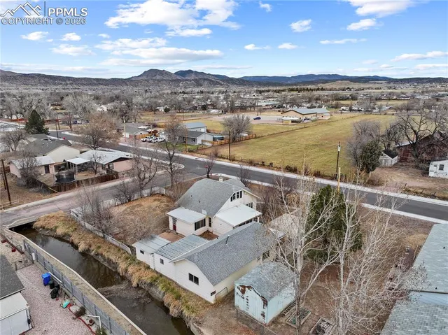 a view of city and mountain