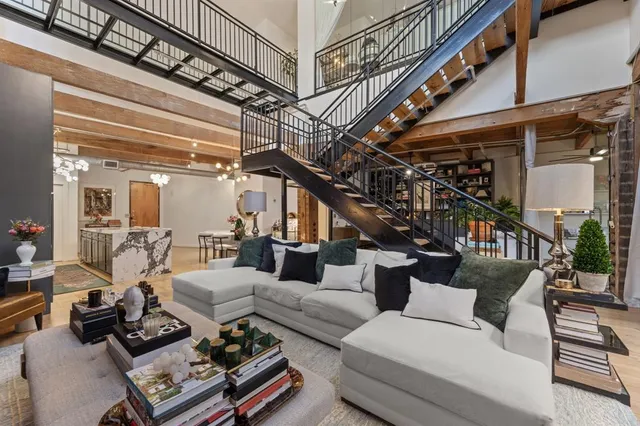 a living room with furniture