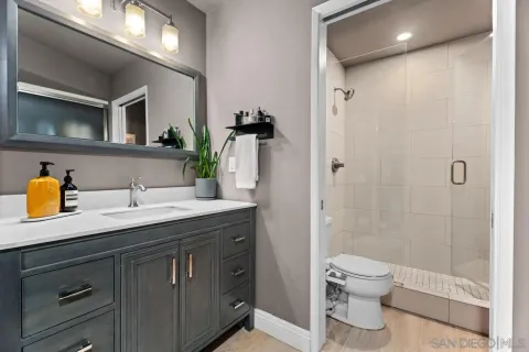 a bathroom with a shower