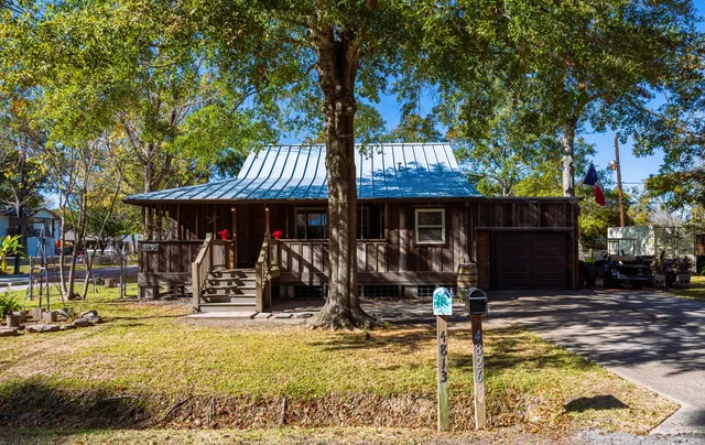 a front view of a building with street view